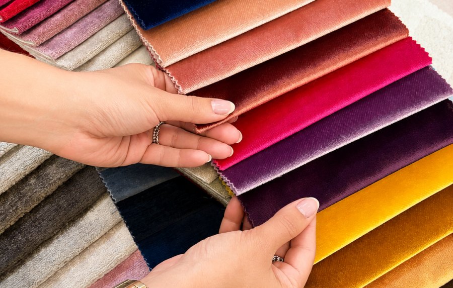 Premium upholstery fabric swatches